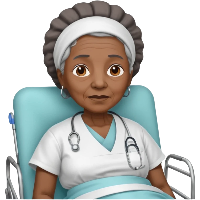 Old black woman with on stretcher emoji