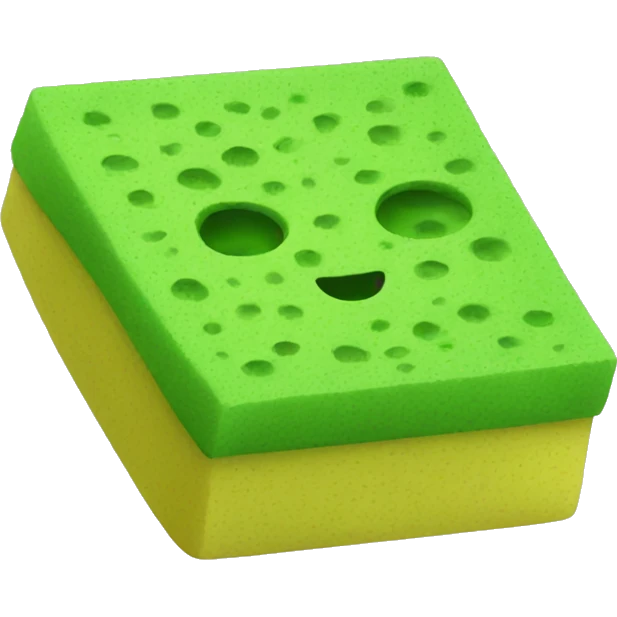 green flat square dish sponge emoji