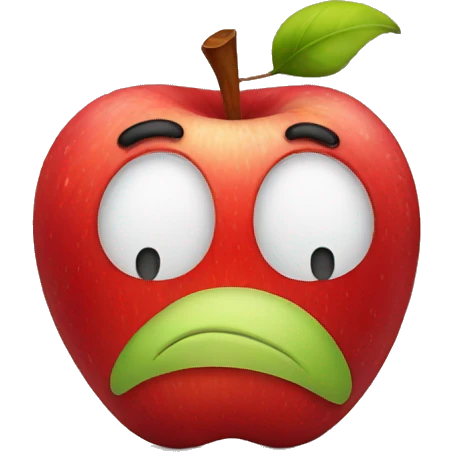 Sad apple emoji