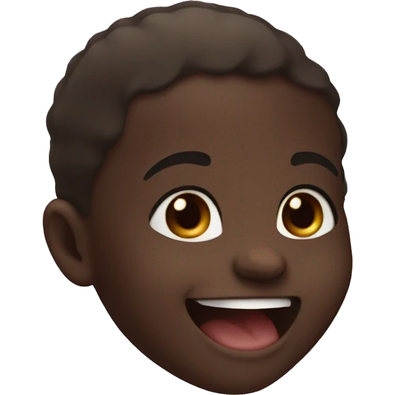 Baby laughing dark skin, without body emoji