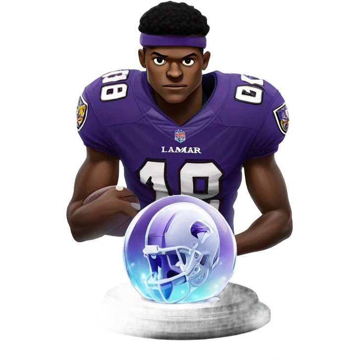 Lamar Jackson telling the future emoji