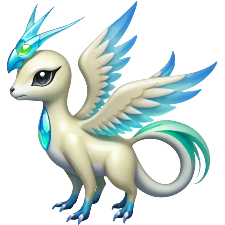 Angelic Divine Godly Iridescent Bioluminescent Translucent Luminescent Diaphanous Shiny Colorful Meloetta-Latias-Koraidon-Peppercat-Wargreymon-Protogen-Fakémon-fusion-hybrid-creature emoji