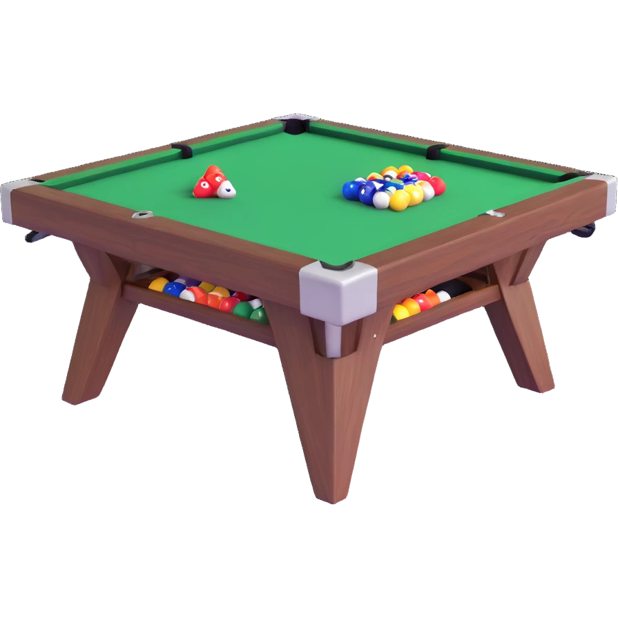 billiards table with triangle rack emoji