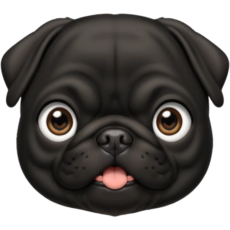 black pug head tilt emoji