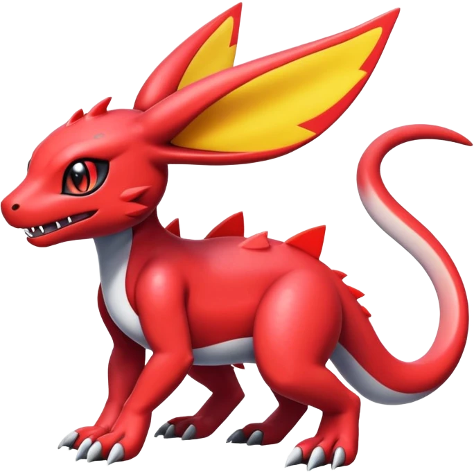 Cute Shiny Guilmon-Quilava-Salandit-Umbreon-Fakémon-hybrid-creature (full body)  emoji