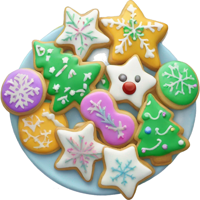 Colorful frosted Christmas cookies emoji