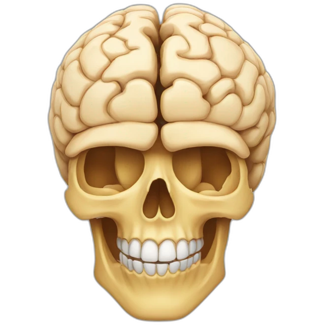 Super brain inside a skull from the side emoji