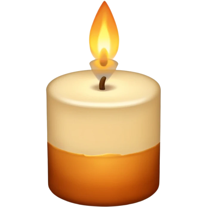 cozy autumn candle, beige colours emoji