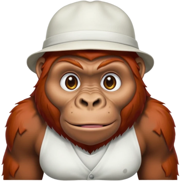 red haired gorilla with white hat emoji