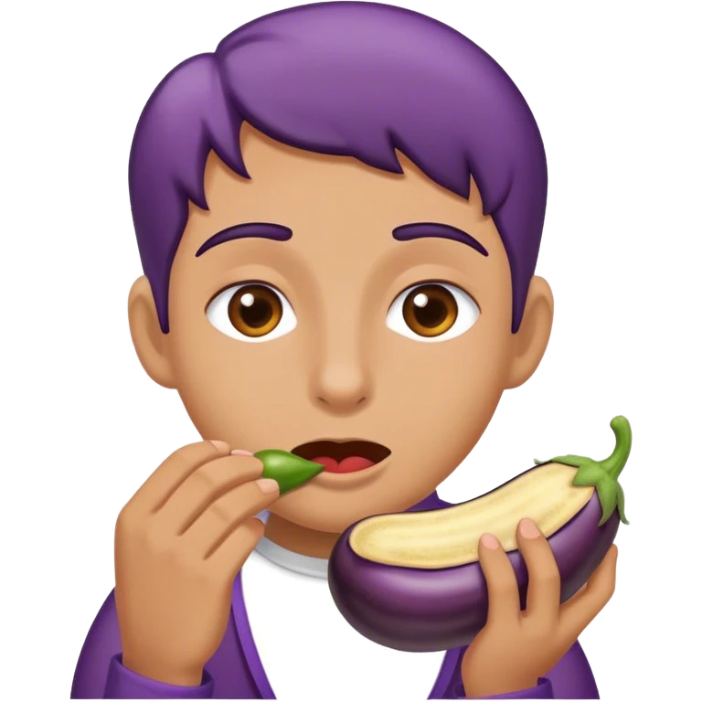 Eating eggplant emoji