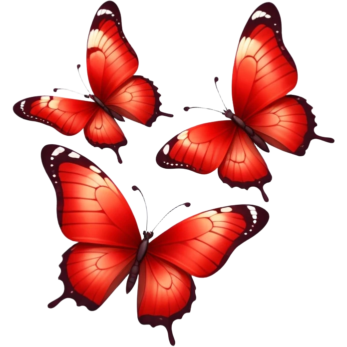 3 mariposas rojas  emoji