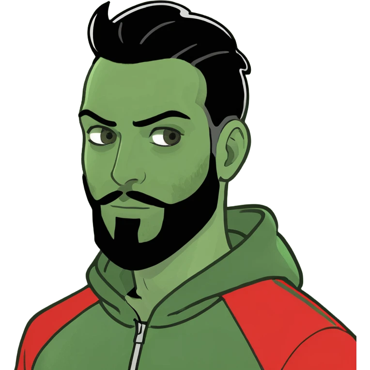 guy with red tracksuit with a beard emoji