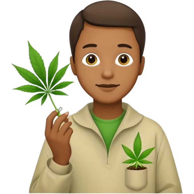 Men smock weed emoji