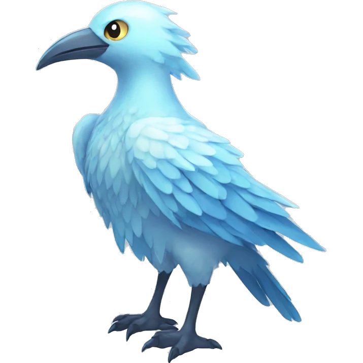 Fantasy legendary godly ice bird Fakemon full body emoji
