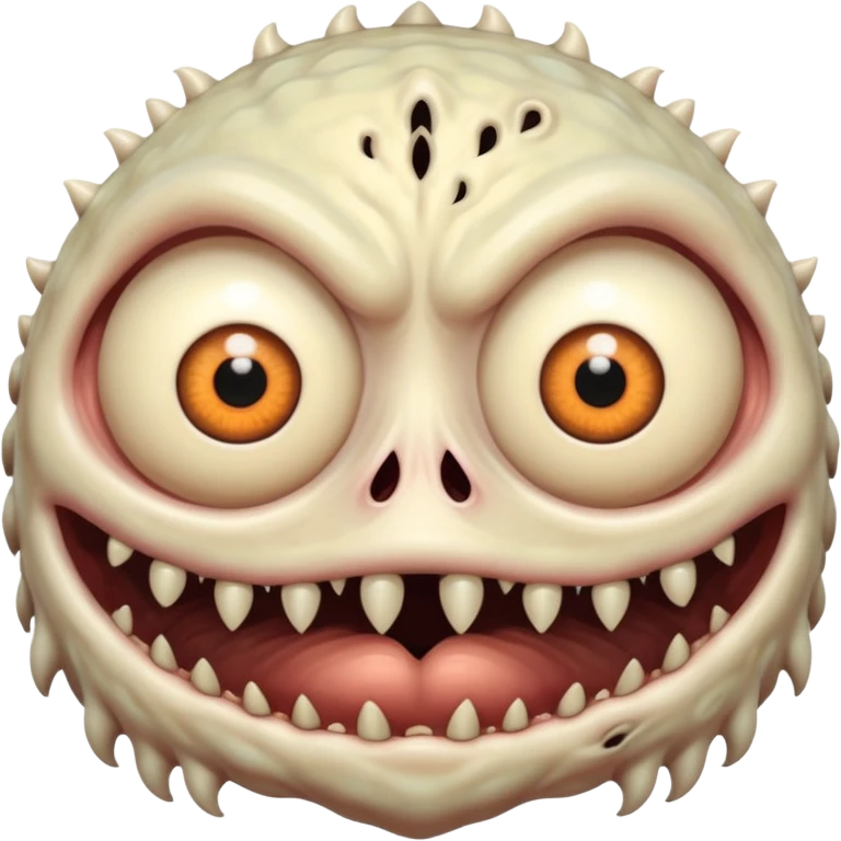 large skin surface with dozens of eyes creepy moster emoji