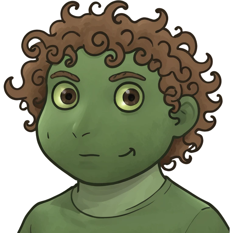 tall curly head w brown eyes  emoji