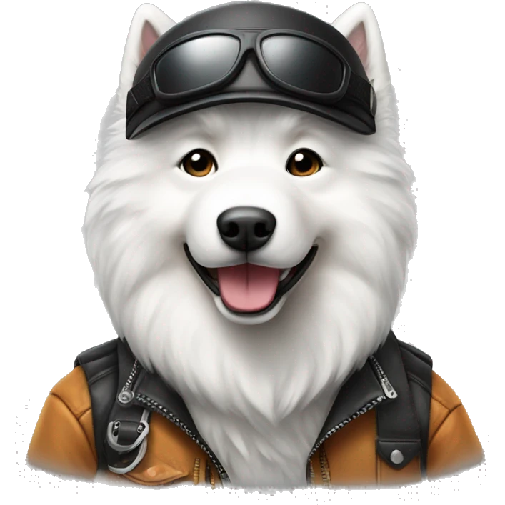 Biker Samoyed  emoji