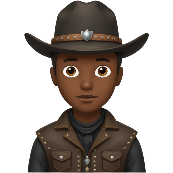cowboy in black costume emoji