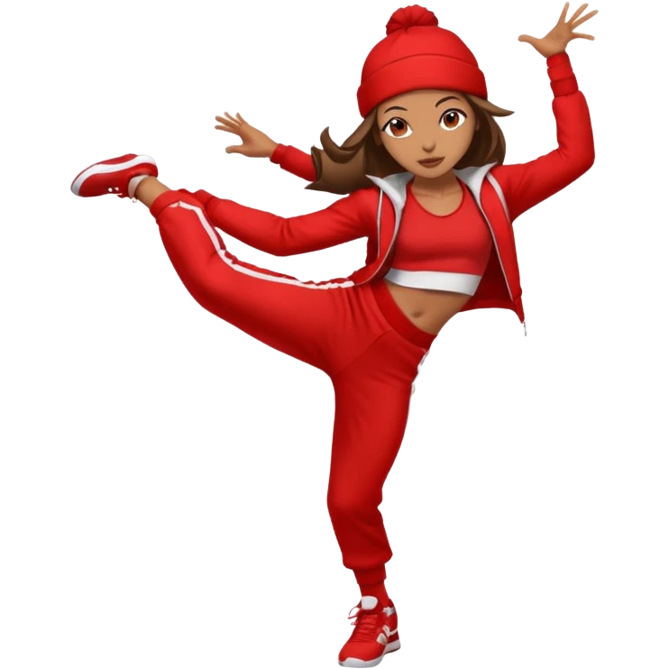 a girl streetdancer with red outfit emoji