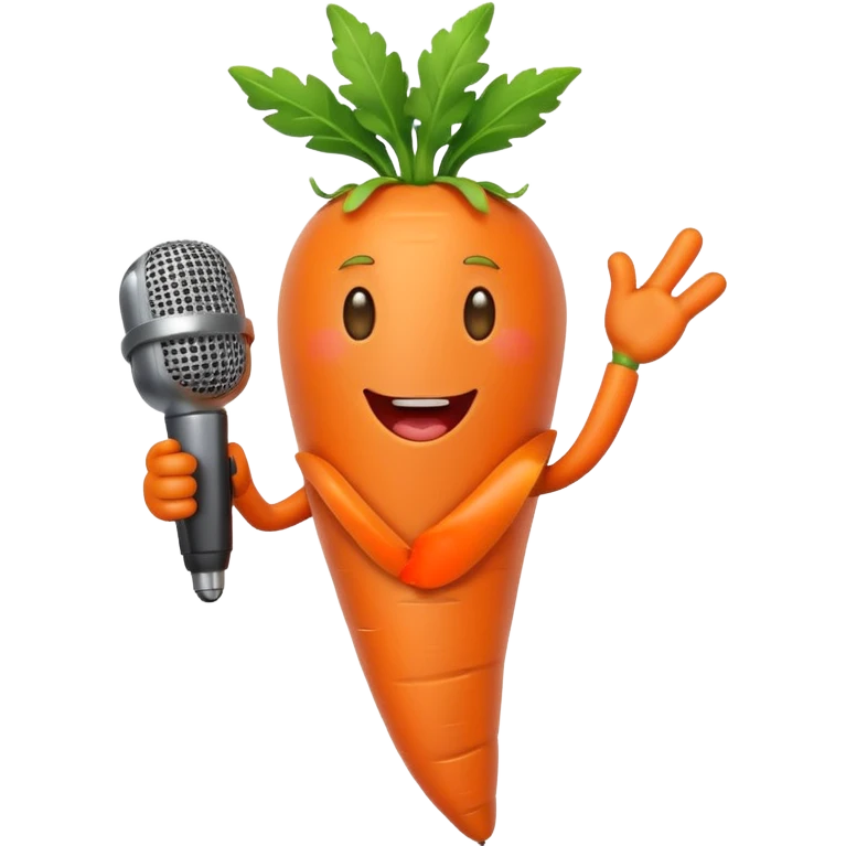 singing carrot with microphone emoji