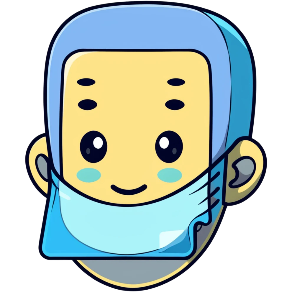 Face with one swollen cheek with square ice pack applied to it emoji