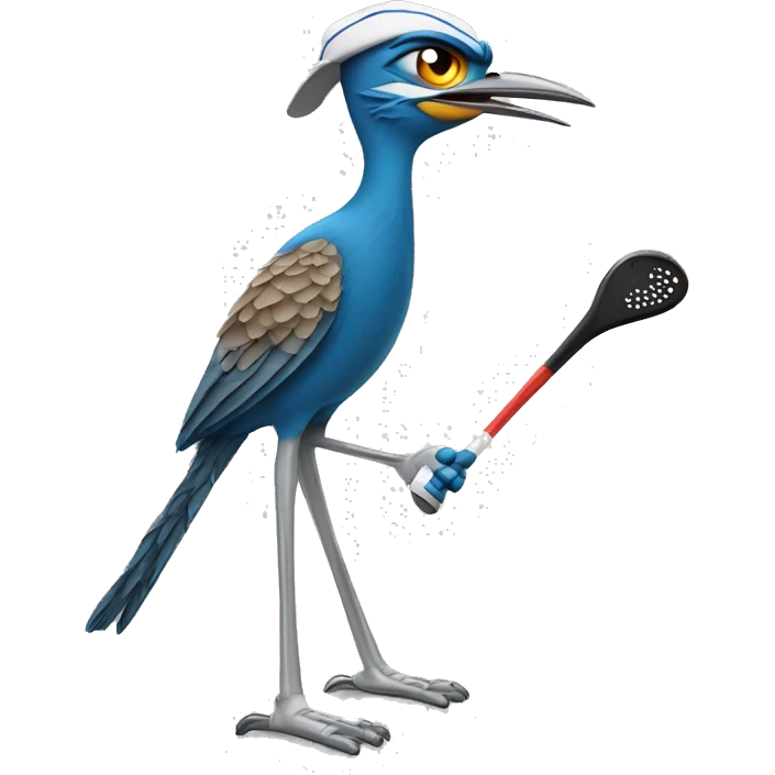 ROADRUNNER HOLDING GOLF CLUBS emoji