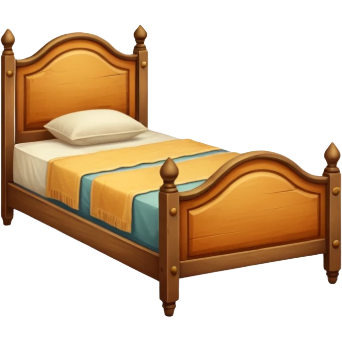vintage antique old wooden worn out warm-colored aesthetic bed emoji