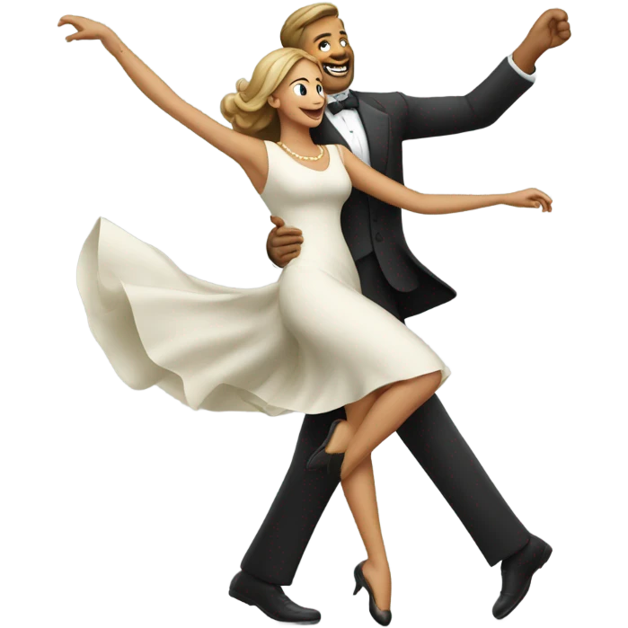 Thick guy dancing with beautiful lady emoji