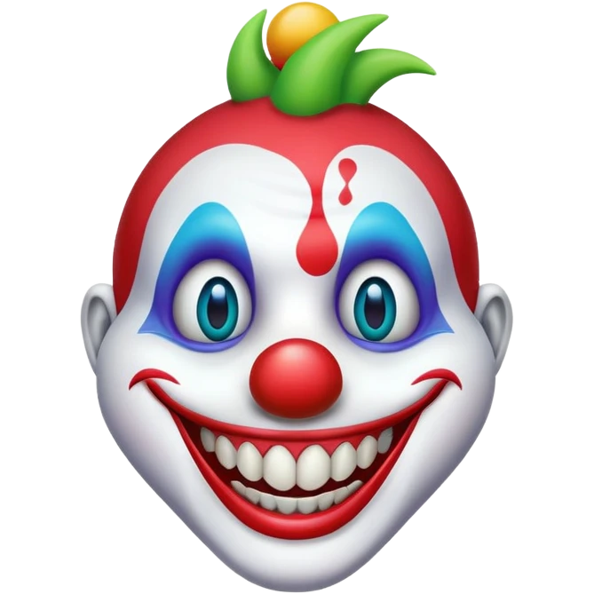 Dino with clown makeup on emoji