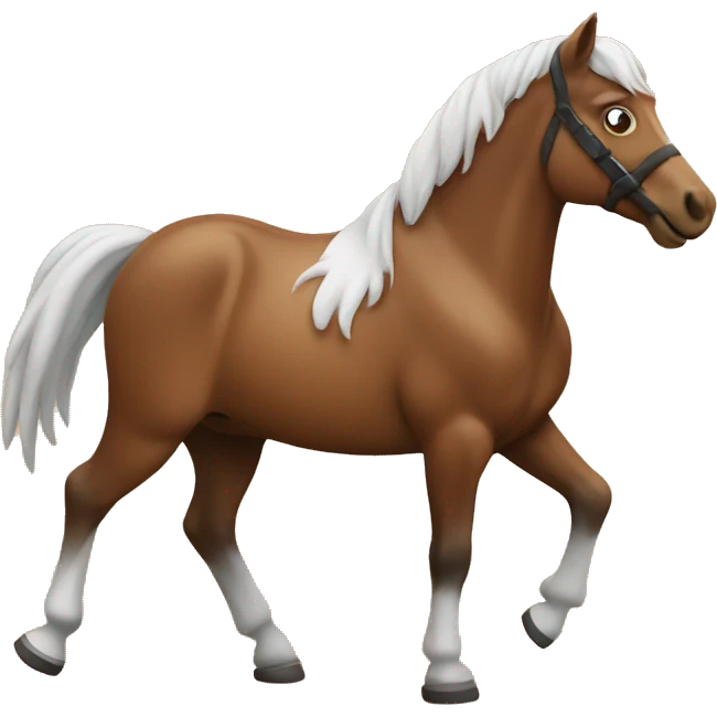 Horse with wood emoji