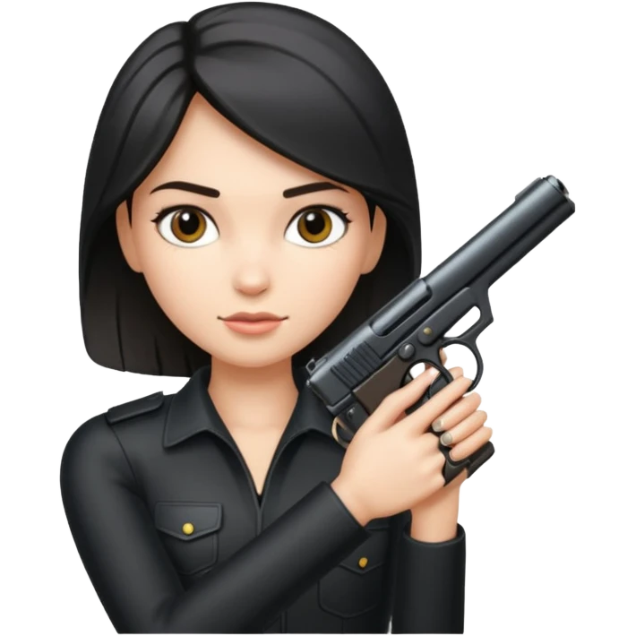 A Nina holding a gun emoji