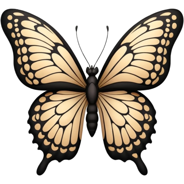 Butterfly full black body emoji
