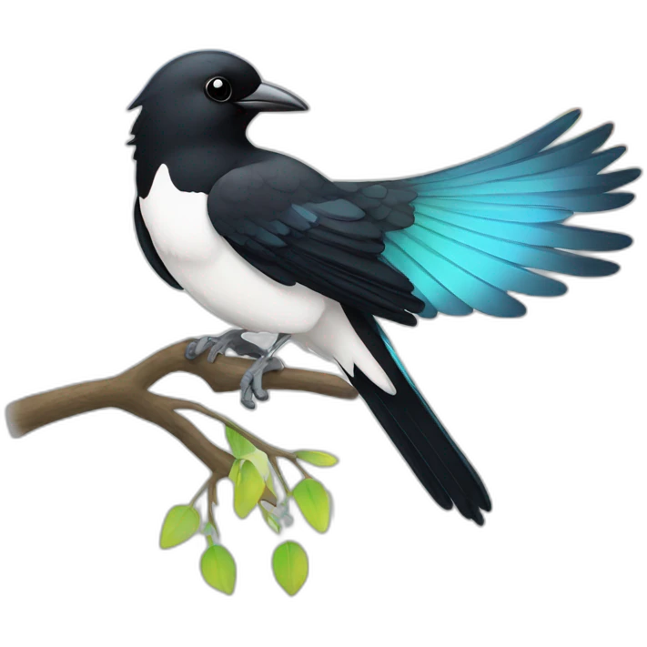 Magpie with rainbow emoji