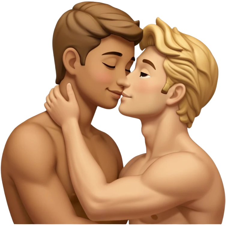 Gay David kissing statue emoji
