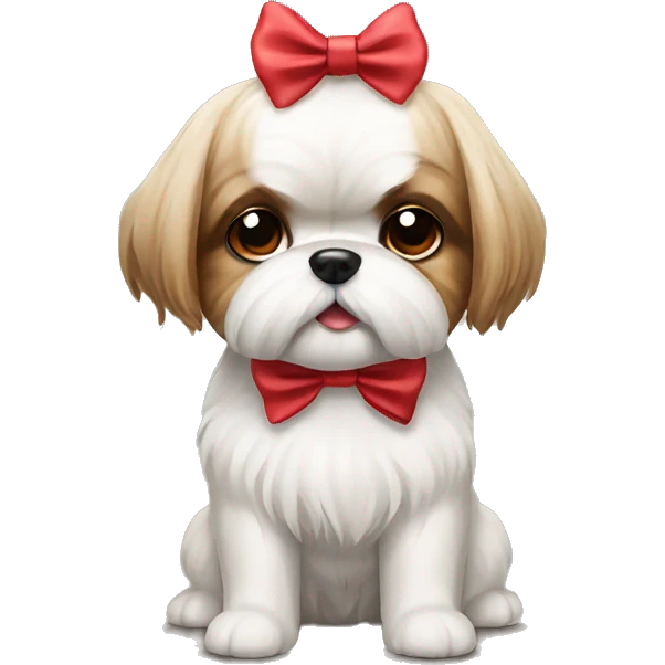 shi tzu dog with a bow emoji