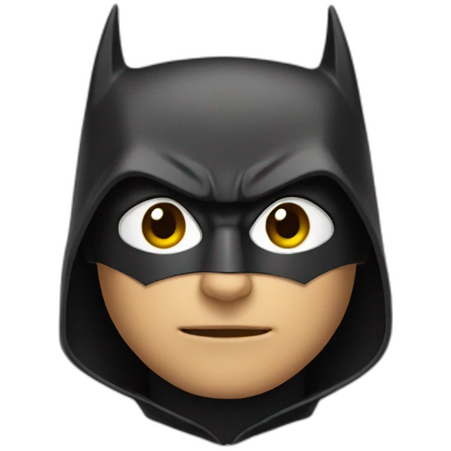 Batman with a hoodie over his suit emoji