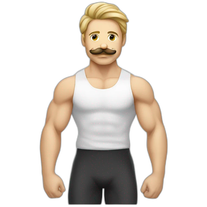 Moustache white man Doing Calisthenics  emoji