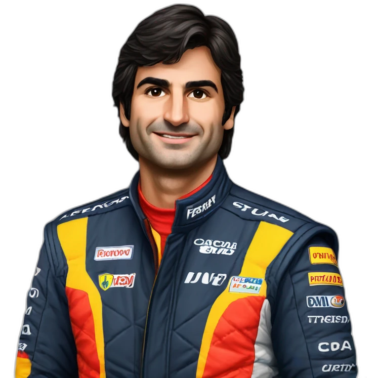 Carlos sainz in a ferrar emoji