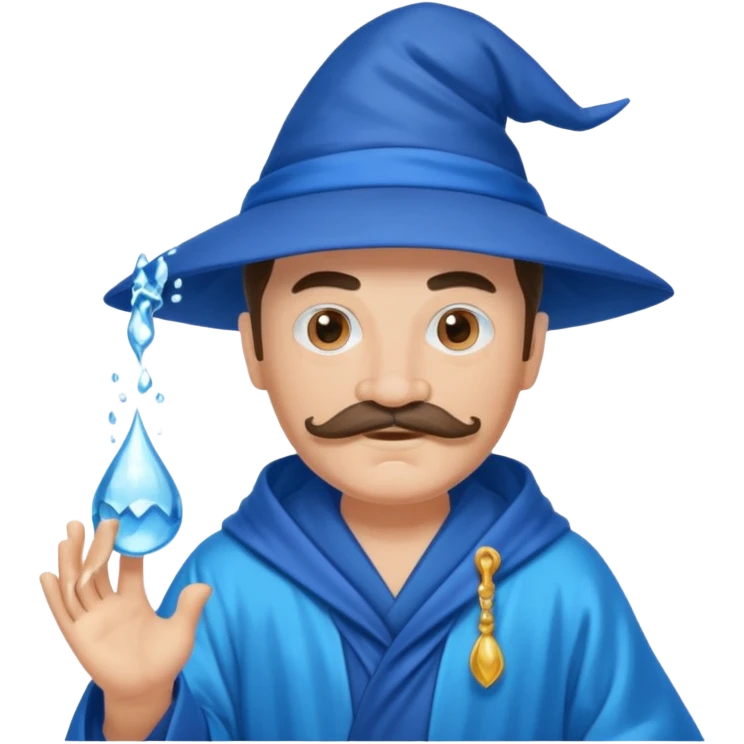 water wizard with mustache emoji