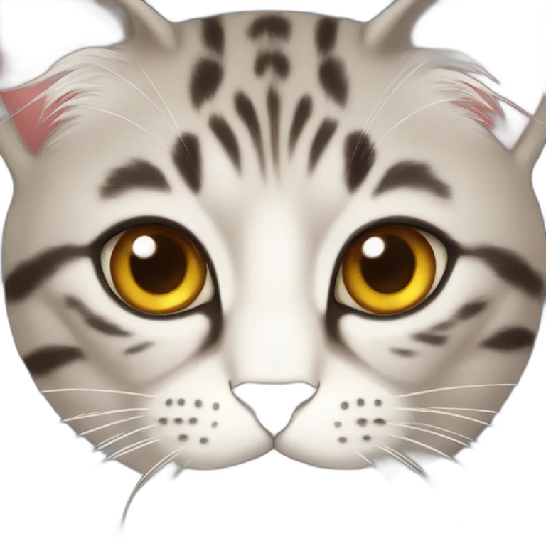 Une chat avec yeux rouge emoji