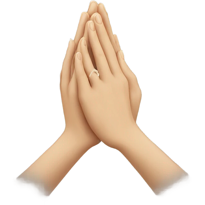 Two hands held up to pray with Ameen written across it  emoji