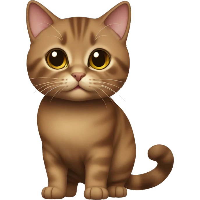 Brown munchkin cat standing emoji