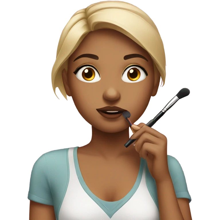 Girl putting on makeup  emoji
