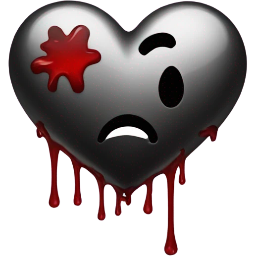 Broken black heart dripping blood emoji