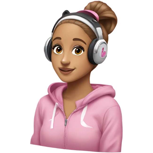 Ariana grande wearing headphones and pink 27C Nikes  emoji