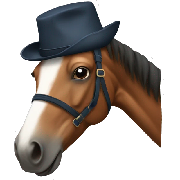 cheval avec un chapeau emoji
