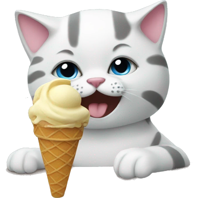 cat eating ice cream emoji