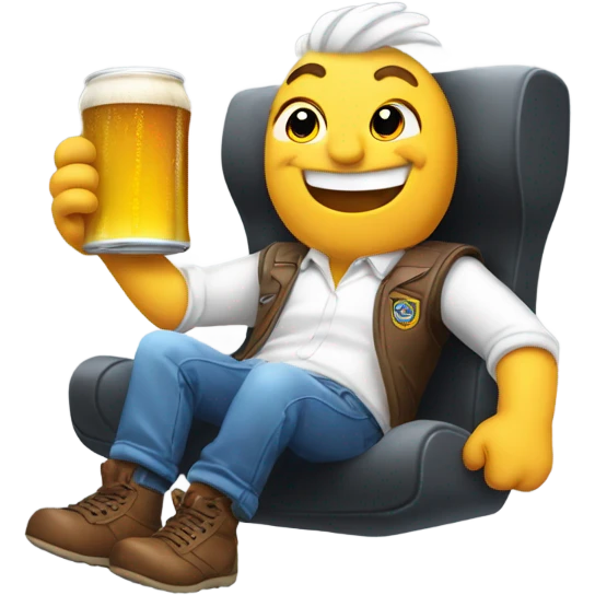 My emoji riding a jet drinking a beer emoji