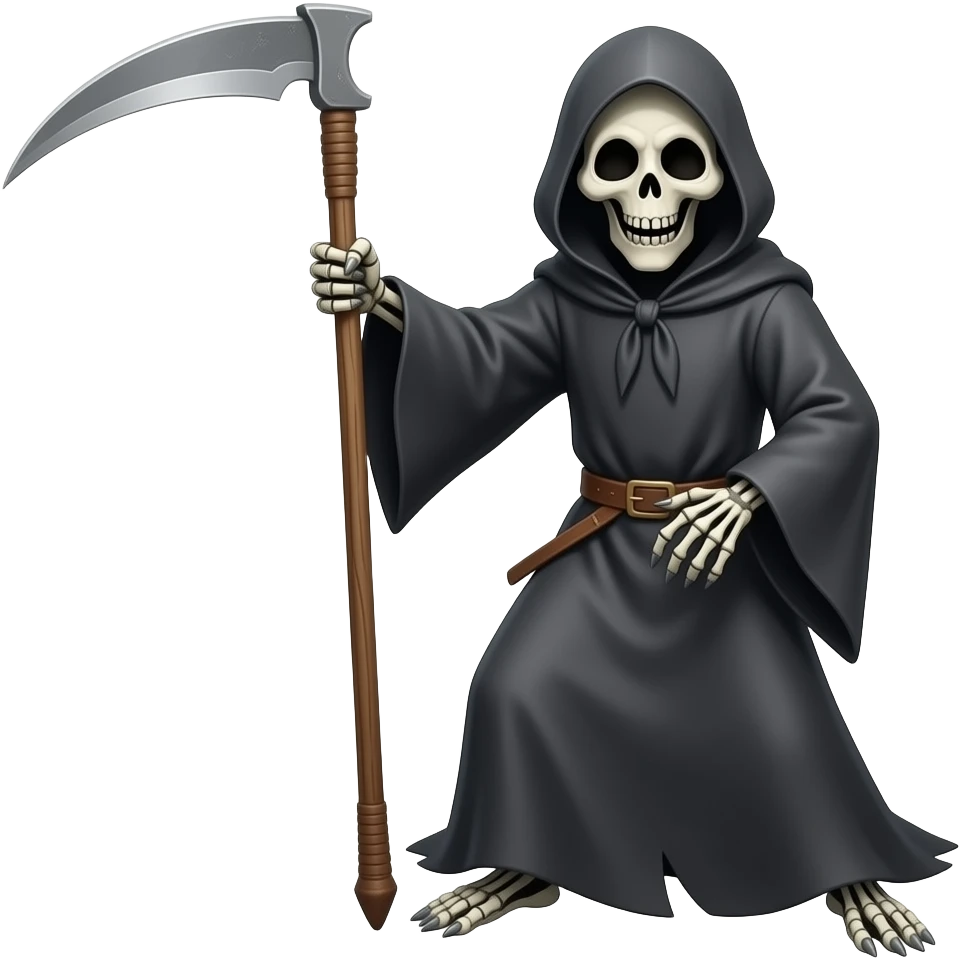 grim reaper swinging scythe emoji