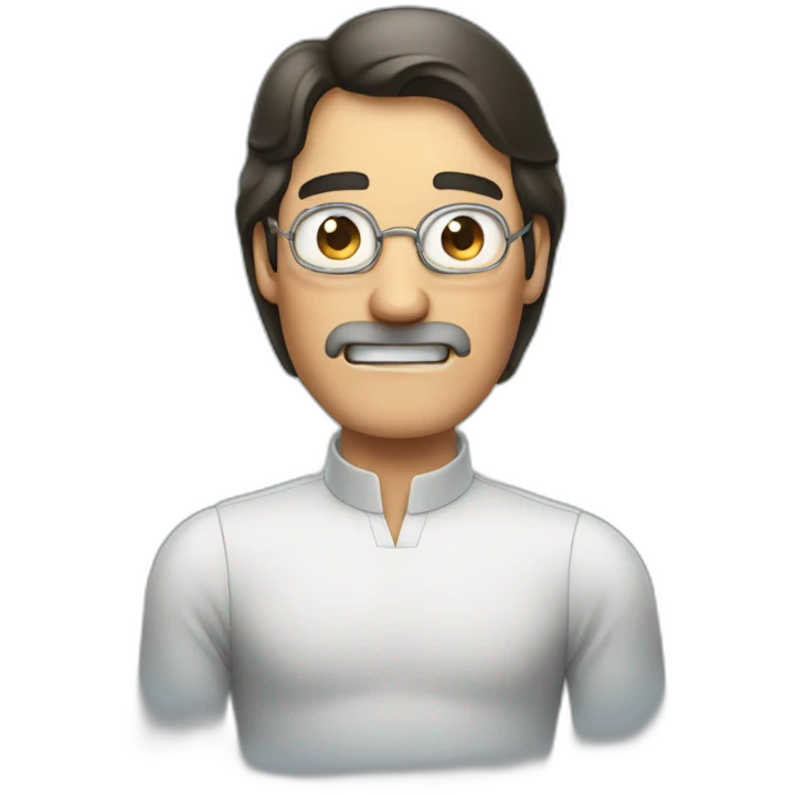 Steven jobs yelling to a girl emoji
